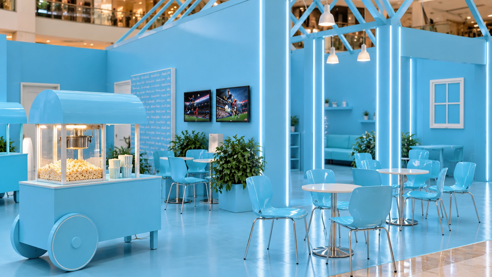 Anasala Exhibition — Retro Popcorn Cart in Blue Pavilion