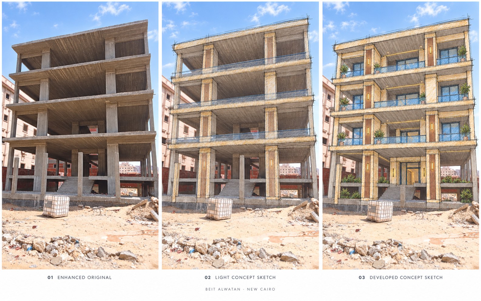 Beit El Watan - Unit 192 - الحي الرابع — Beit Alwatan: Construction to Concept Sketch