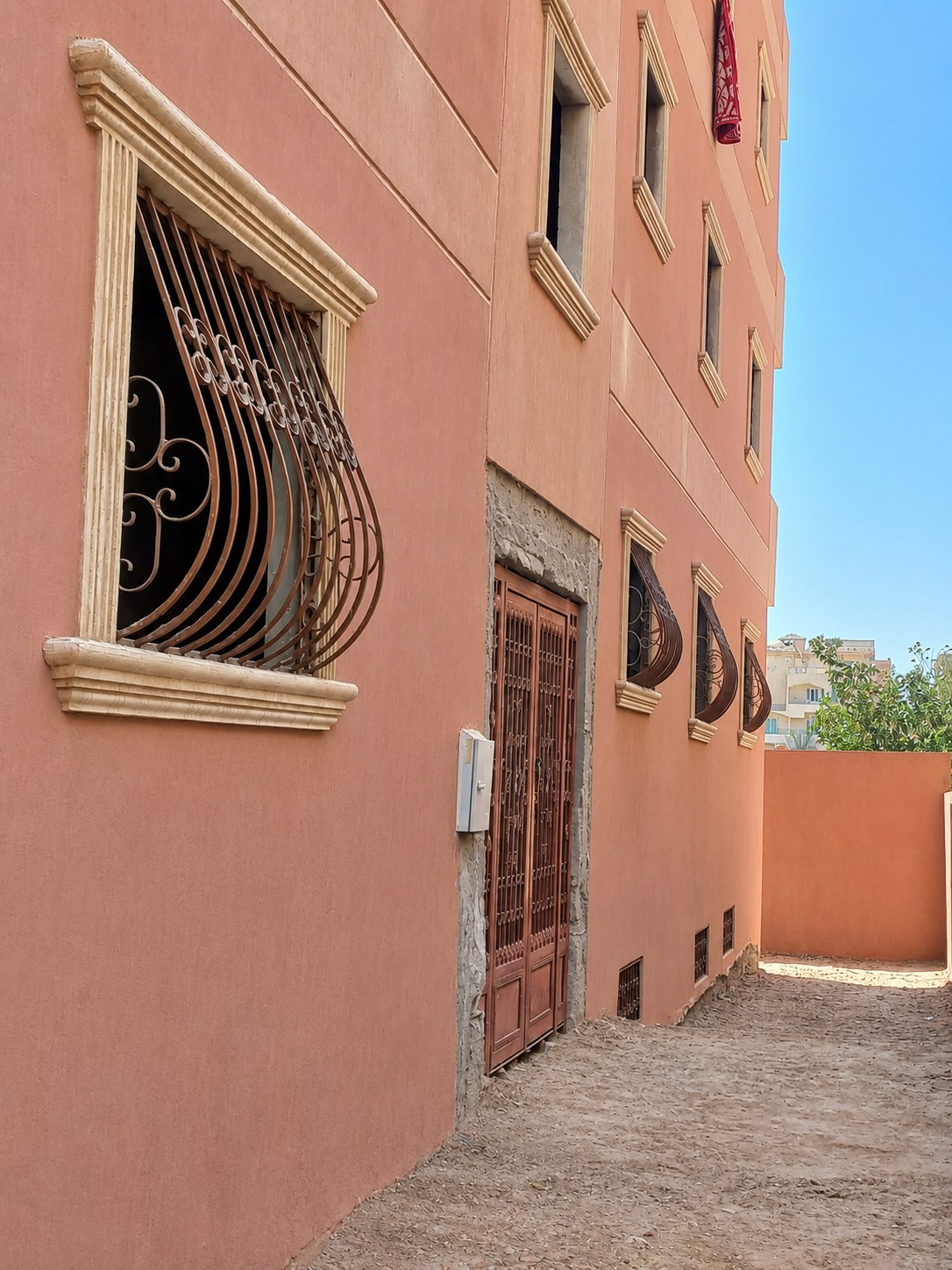Building 1045 - Hassouba Residence — side elevation and ornate grilles
