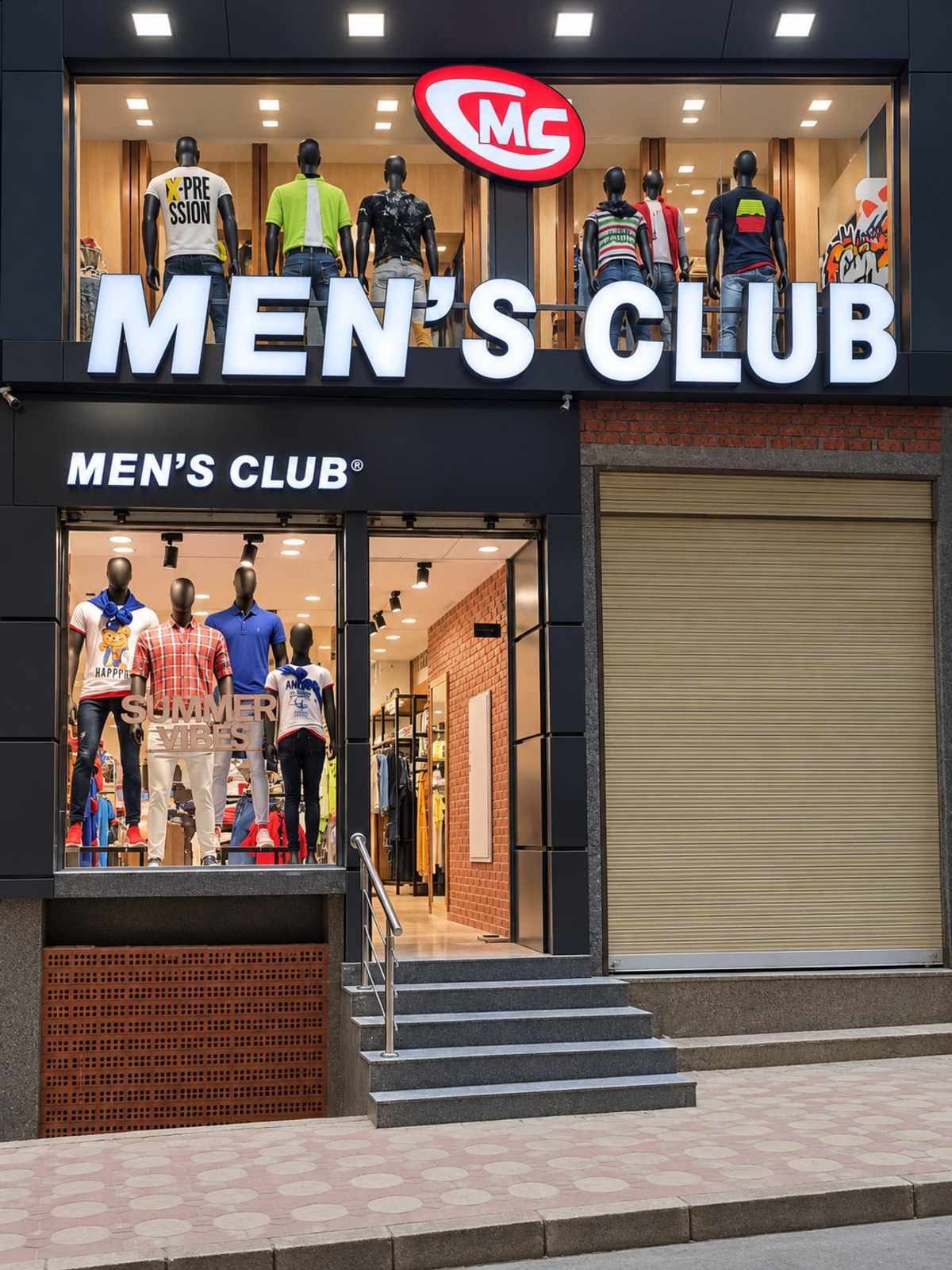 Men's Club - Mansoura 2 — two-level storefront and logo