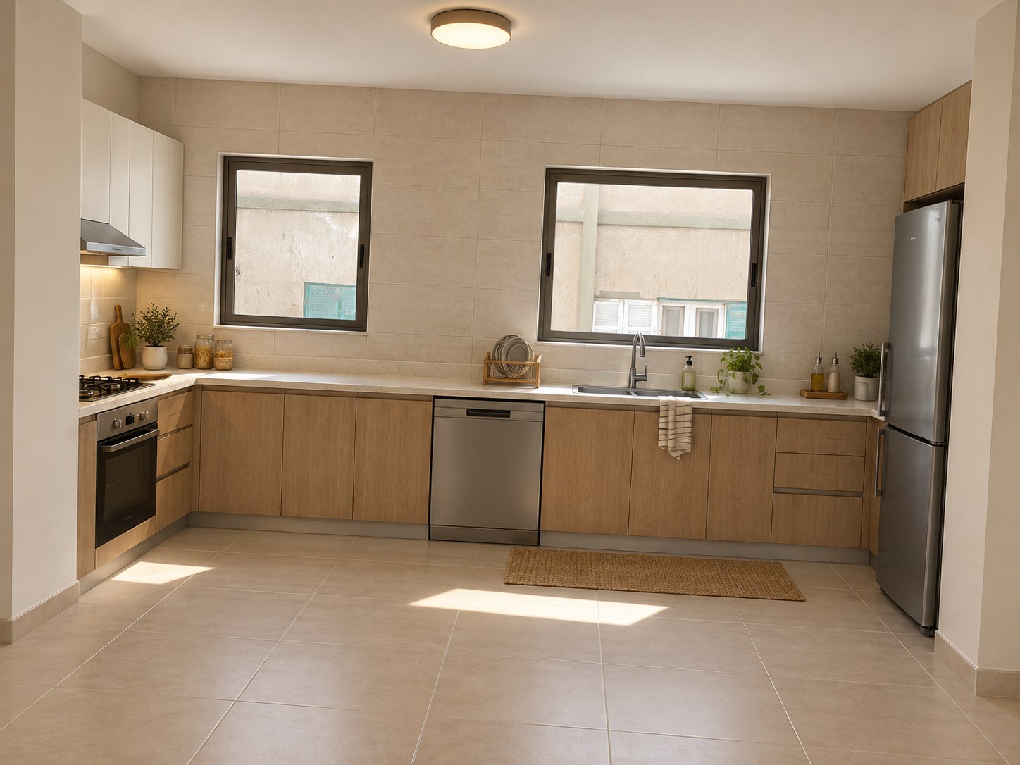 Residential renders — Warm Egyptian Apartment Kitchen Renovation