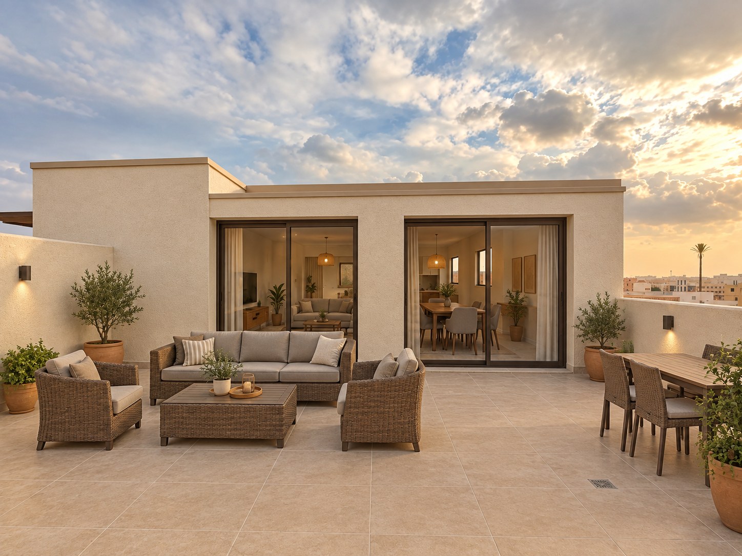 Residential renders — Warm Egyptian Rooftop Terrace Renovation