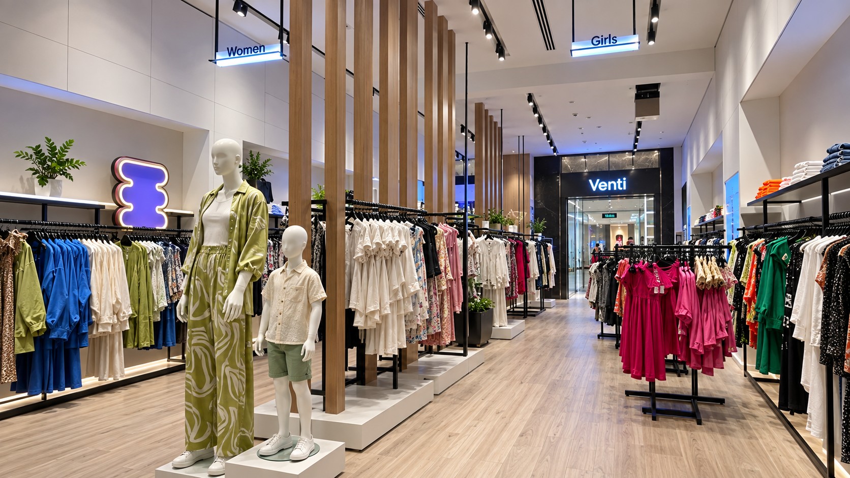 Venti - Mall of Arabia — Interior view towards the branded entrance