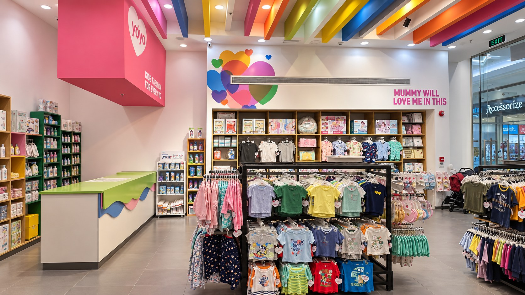 YOYO - Mall of Arabia — Yoyo MOA’s pink heart retail zone