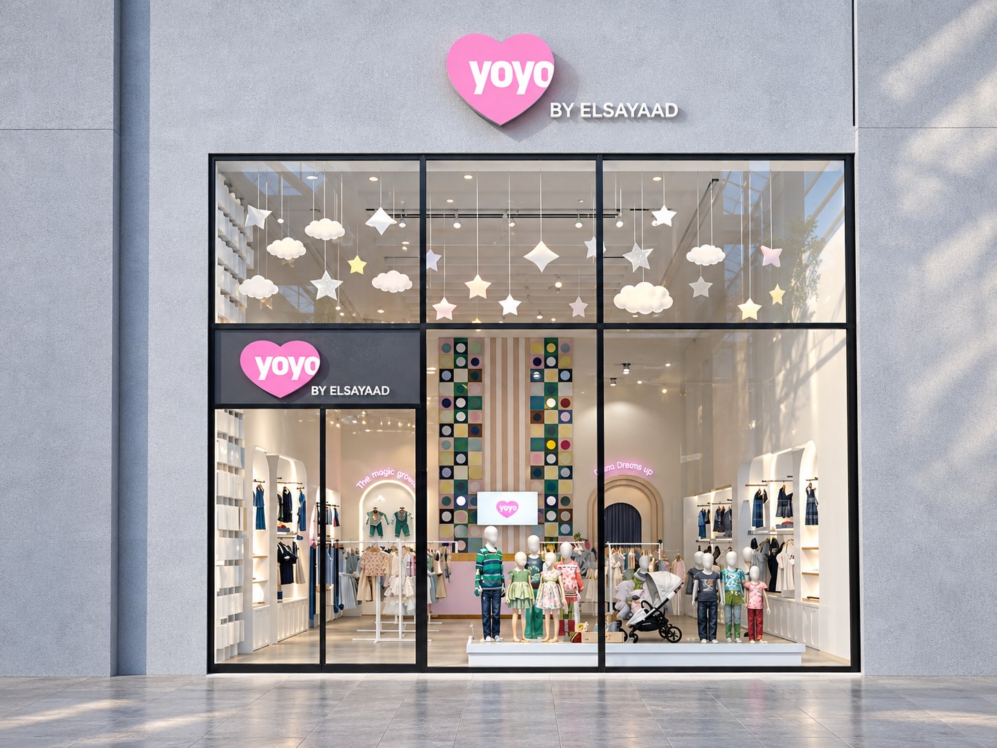 YOYO - Mansoura mall — YOYO kids store facade, Mall of Mansoura